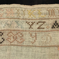 Sweet, Small Antique Alphabet Sampler with Flamestitch Practice