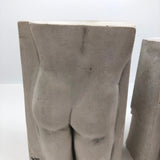 His and Her Nude Plaster and Cement Bookends Signed Scher 1993