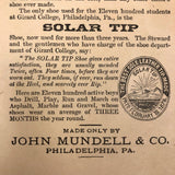 Solar Tip Shoes Antique Victorian Tradecard, c 1881