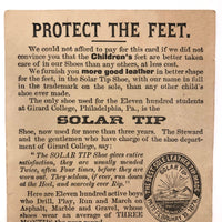 Solar Tip Shoes Antique Victorian Tradecard, c 1881