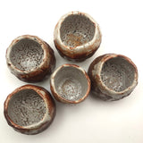 Set of Five Chunky Shino Glazed Chawan (Teabowls)