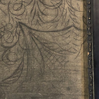 Fantastic Late 19th Century Large Charcoal Drawing of Girl and Dog