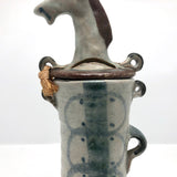 Mid-Century Scandinavian Pottery Vessel (Still Bank) with Horse Head