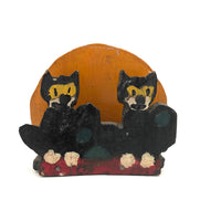 Pair of Felix the Cats and Orange Moon Folk Art Napkin or Letter Holder
