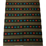 South American Vintage Woven Cotton Textile with Star and Stripe Pattern