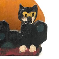 Pair of Felix the Cats and Orange Moon Folk Art Napkin or Letter Holder
