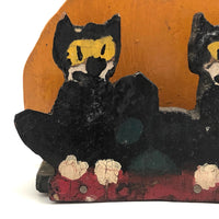 Pair of Felix the Cats and Orange Moon Folk Art Napkin or Letter Holder