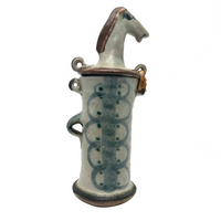 Mid-Century Scandinavian Pottery Vessel (Still Bank) with Horse Head