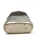Nice Old Leather and Silver-plate Hip Flask