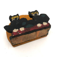 Pair of Felix the Cats and Orange Moon Folk Art Napkin or Letter Holder