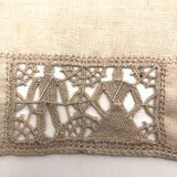 Charming Handmade Linen Doily with Figurative Bobbin Lace Couples and Stars