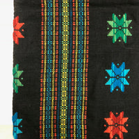 South American Vintage Woven Cotton Textile with Star and Stripe Pattern