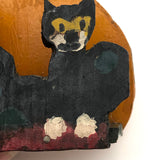 Pair of Felix the Cats and Orange Moon Folk Art Napkin or Letter Holder