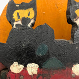 Pair of Felix the Cats and Orange Moon Folk Art Napkin or Letter Holder