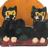 Pair of Felix the Cats and Orange Moon Folk Art Napkin or Letter Holder