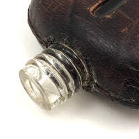 Nice Old Leather and Silver-plate Hip Flask