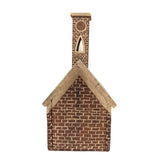 Great Old Scratch Made Crate Wood Folk Art Painted Brick Church