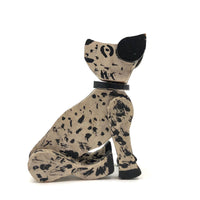 Cheerful Black and White Spotted, Jointed Folk Art Dog with Third Eye!