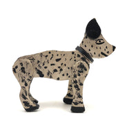 Cheerful Black and White Spotted, Jointed Folk Art Dog with Third Eye!