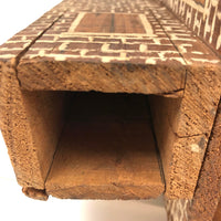 Great Old Scratch Made Crate Wood Folk Art Painted Brick Church
