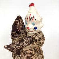 Japanese Clown Papier Mache and Cloth Vintage Hand Puppet