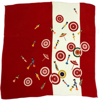 Japanese Wrapping Cloth: Red and White Parasol Print