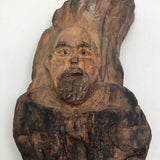 Carved Old Wooden Mountain Man Hermit with Bark