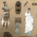 History of Roman Ornament Gouache on Board Student Painting c. 1918