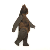 Very Sweet Old Carved, Articulated Wooden Bear