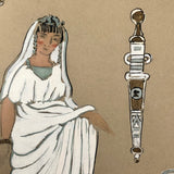 History of Roman Ornament Gouache on Board Student Painting c. 1918