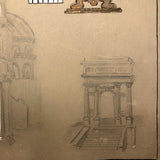 History of Roman Ornament Gouache on Board Student Painting c. 1918