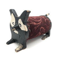 Fabulous Folk Art Black and White Doggy Foot Stool