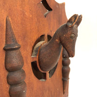 Wonderful Old Folk Art Wall Box with Carved Horse Head