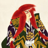 Japanese Wrapping Cloth: White with Kabuki Figures