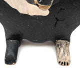 Fabulous Folk Art Black and White Doggy Foot Stool