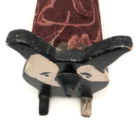 Fabulous Folk Art Black and White Doggy Foot Stool