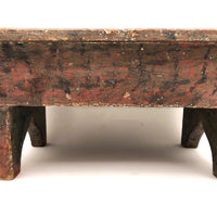 19th C Cricket Stool in Original Paint Joined by Wooden Nails