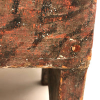 19th C Cricket Stool in Original Paint Joined by Wooden Nails