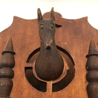 Wonderful Old Folk Art Wall Box with Carved Horse Head