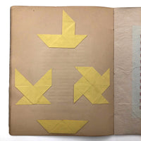 SOLD (RT) Amazing Antique Child's Album of Paper Weavings, Paper Foldings, and Sewn Drawings