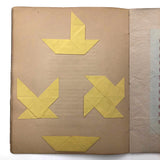 SOLD (RT) Amazing Antique Child's Album of Paper Weavings, Paper Foldings, and Sewn Drawings