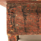 19th C Cricket Stool in Original Paint Joined by Wooden Nails