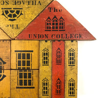 Antique S.L Hill Village School/ Union College Double-Sided Blocks