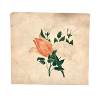 Lovely 19th C. Crossing Rose and Tulip Watercolor