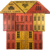 Antique S.L Hill Village School/ Union College Double-Sided Blocks