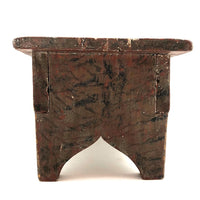 19th C Cricket Stool in Original Paint Joined by Wooden Nails