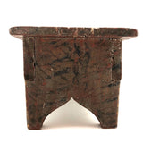 19th C Cricket Stool in Original Paint Joined by Wooden Nails