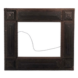 Nice Old Fat Chip Carved Tramp Art Frame with Glass