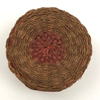 Small Wabanaki Sweetgrass and Dyed Ash Splint Lidded Basket with Cup