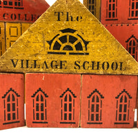 Antique S.L Hill Village School/ Union College Double-Sided Blocks